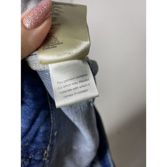 Pilcro Tower Flare Jeans Women's 31 Blue Denim Boho Wide Leg Cotton Stretch - Picture 10 of 10